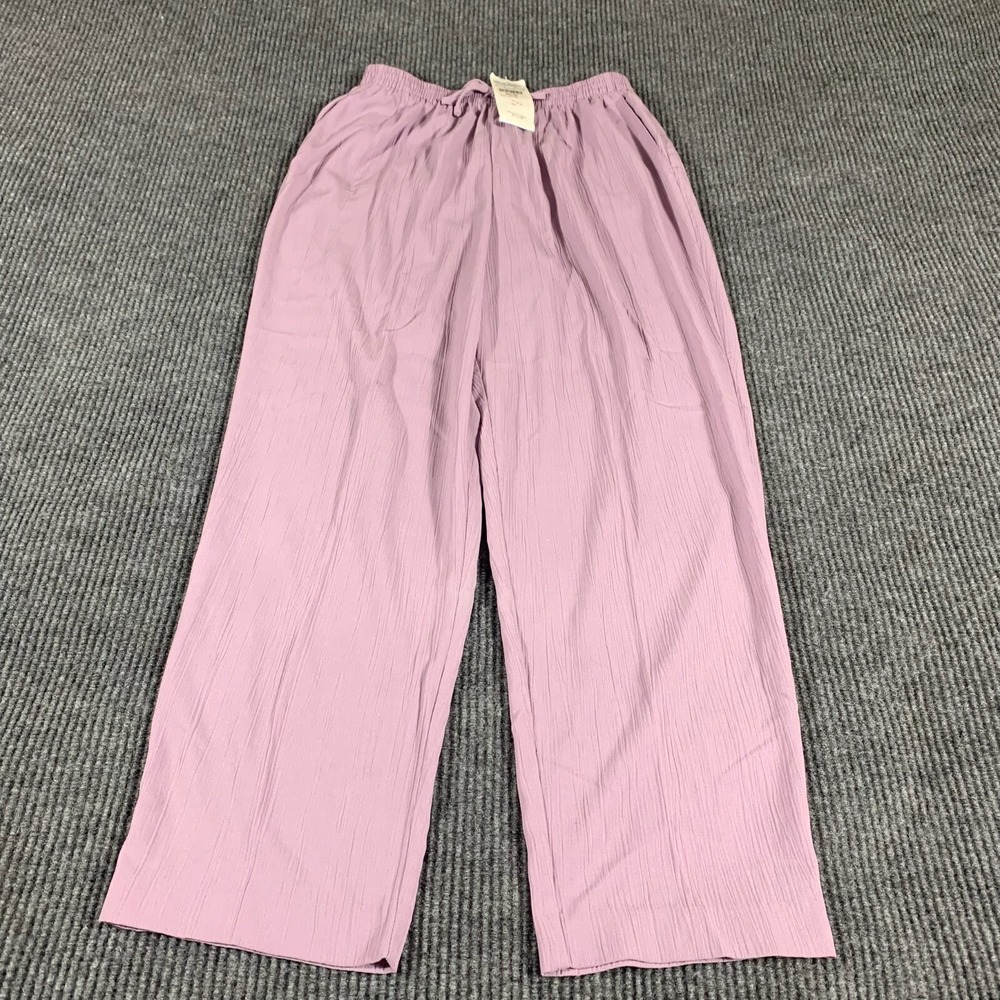VTG Alfred Dunner Pants Womens 16 Purple Pull On Stretch 28x30 High Rise New